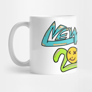 New year 2024 lettering colourful Mug